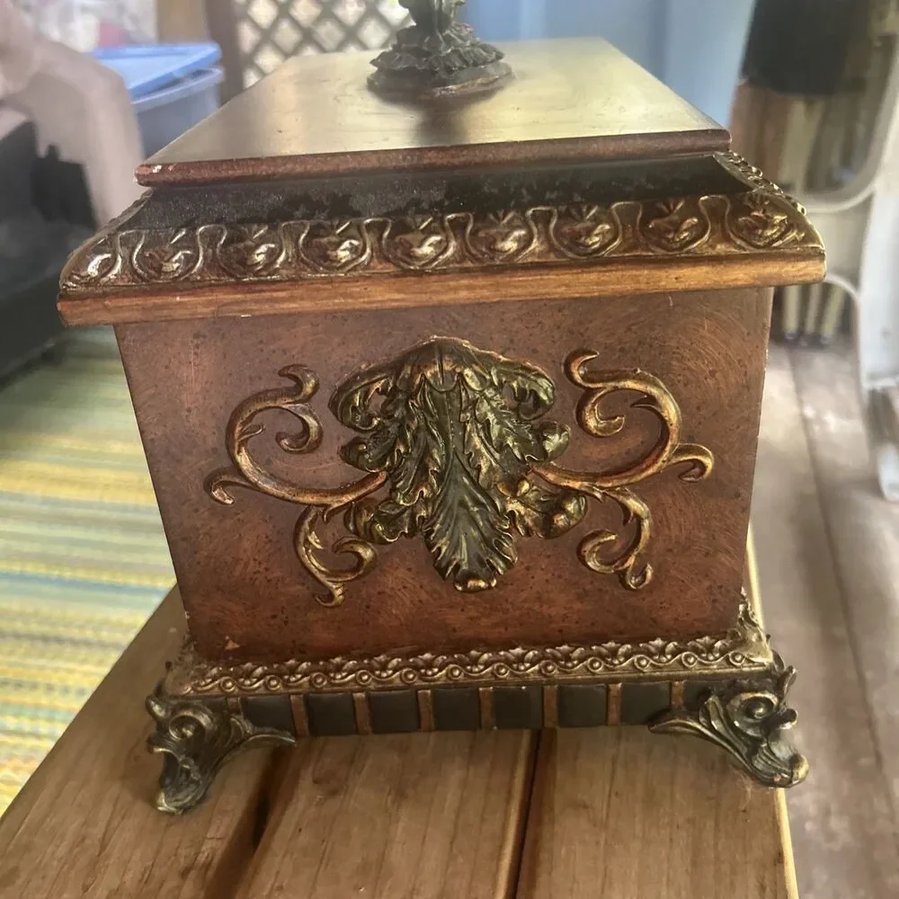 Decorative Wooden Chest 12”x9”x9”